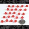 6mm x 10mm Frosted Red Mini Lily Resin Flower Caps - Set of Twenty-Four - FW5-5